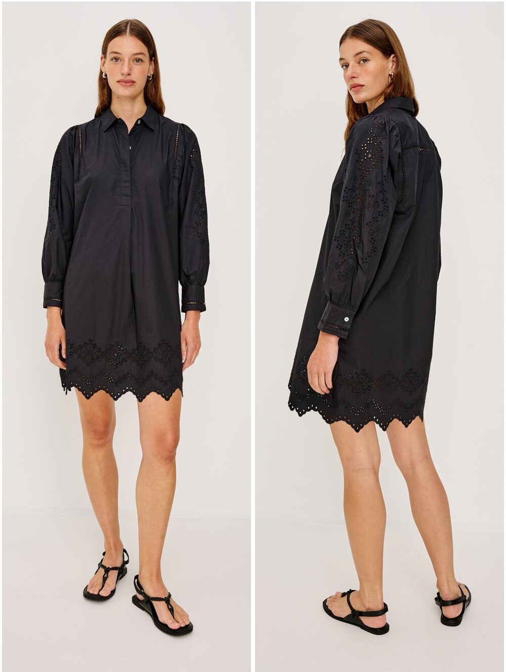 Rails Fernanda Eyelet Dress Black Large
